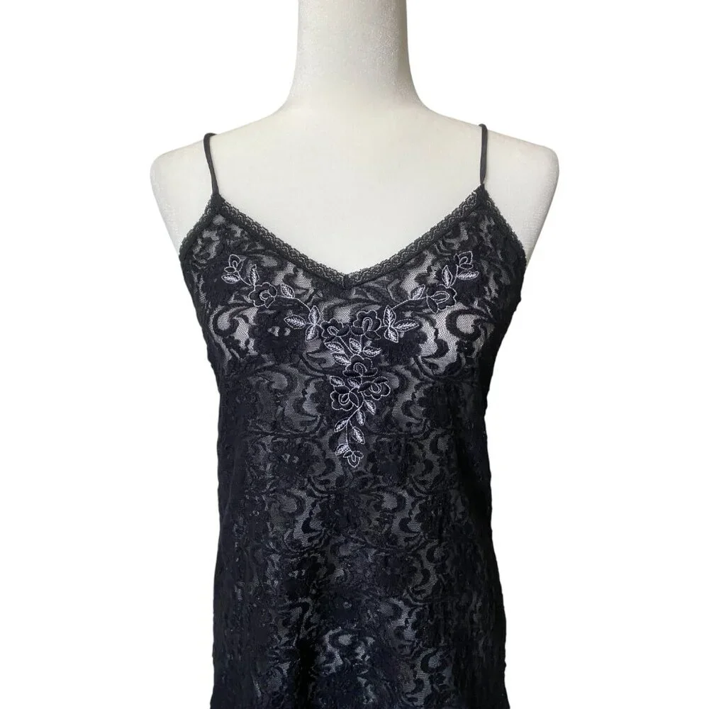 Cliche Sheer Lace Lingerie Slip Dress Size Medium - Picture 3 of 7